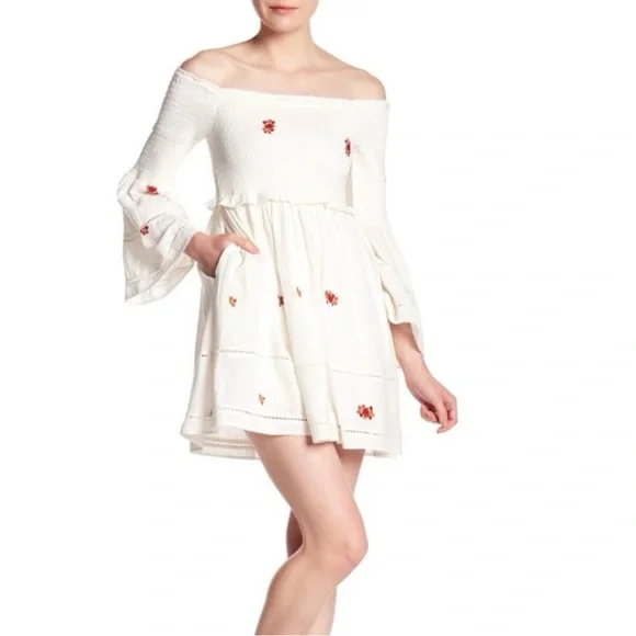Free people counting daisies smoched mini dress - Picture 1 of 4